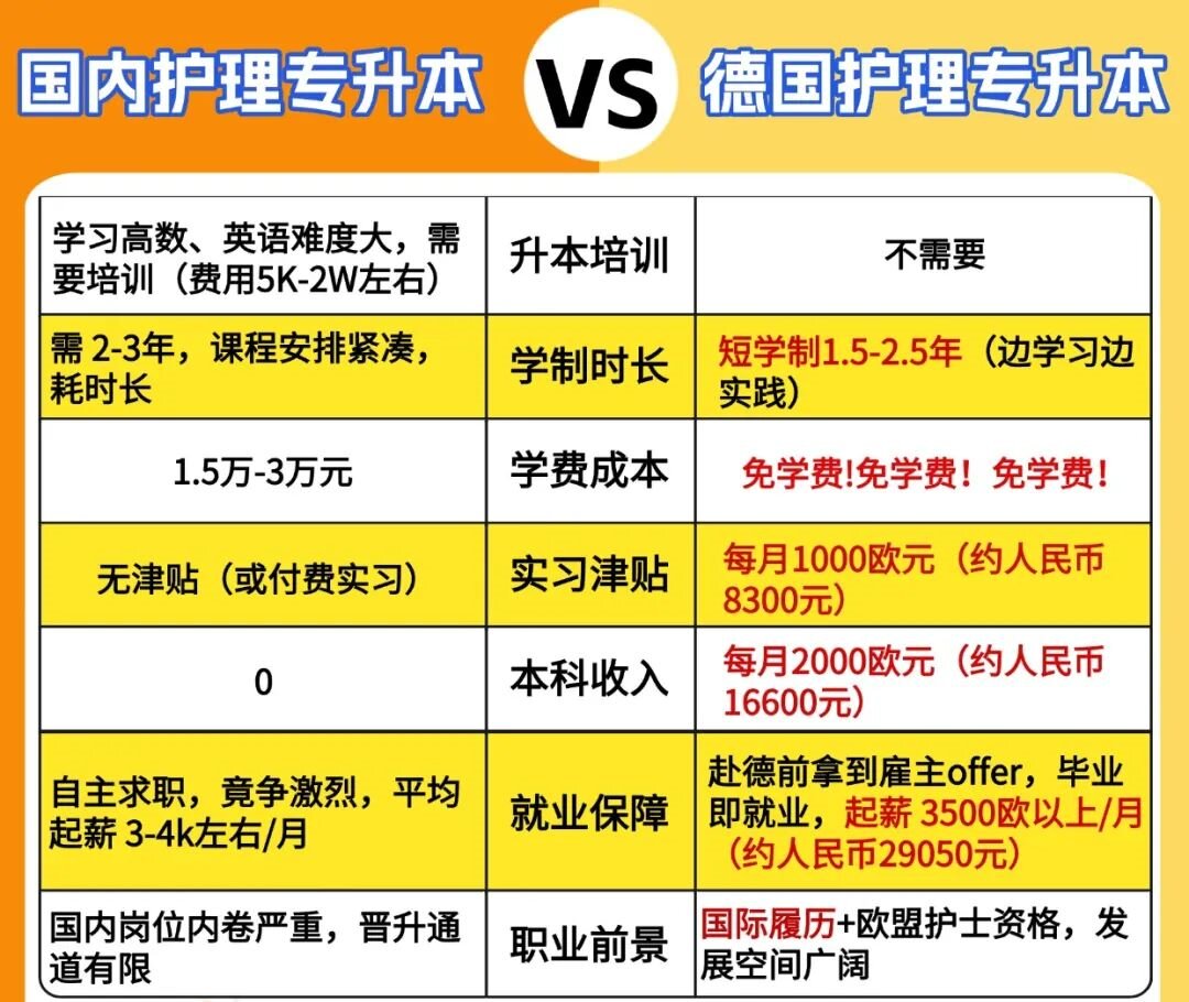 护理人必看：国内专升本“快车道”与德国专升本“跳板”谁更适合你？